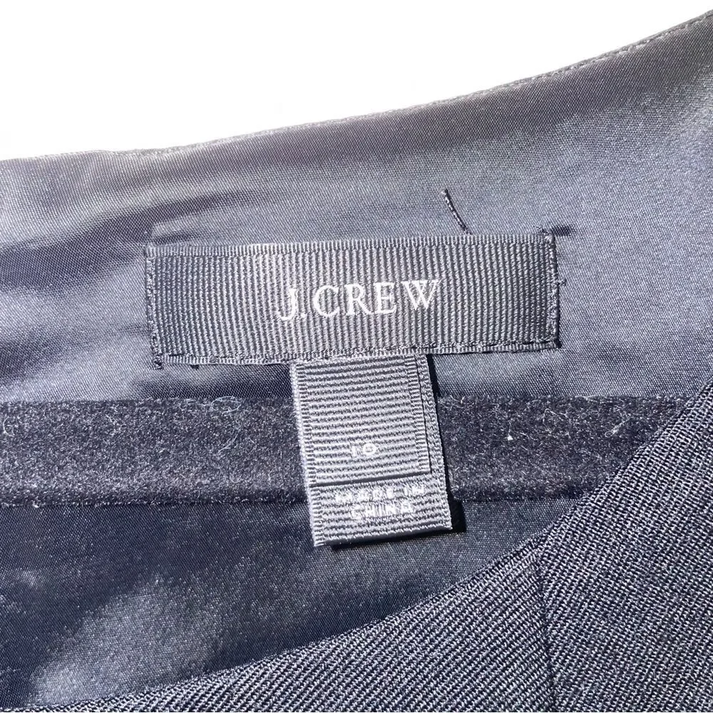 J Crew Size 10 Black Sheath Dress 100% Wool Sleeveless High Neck
